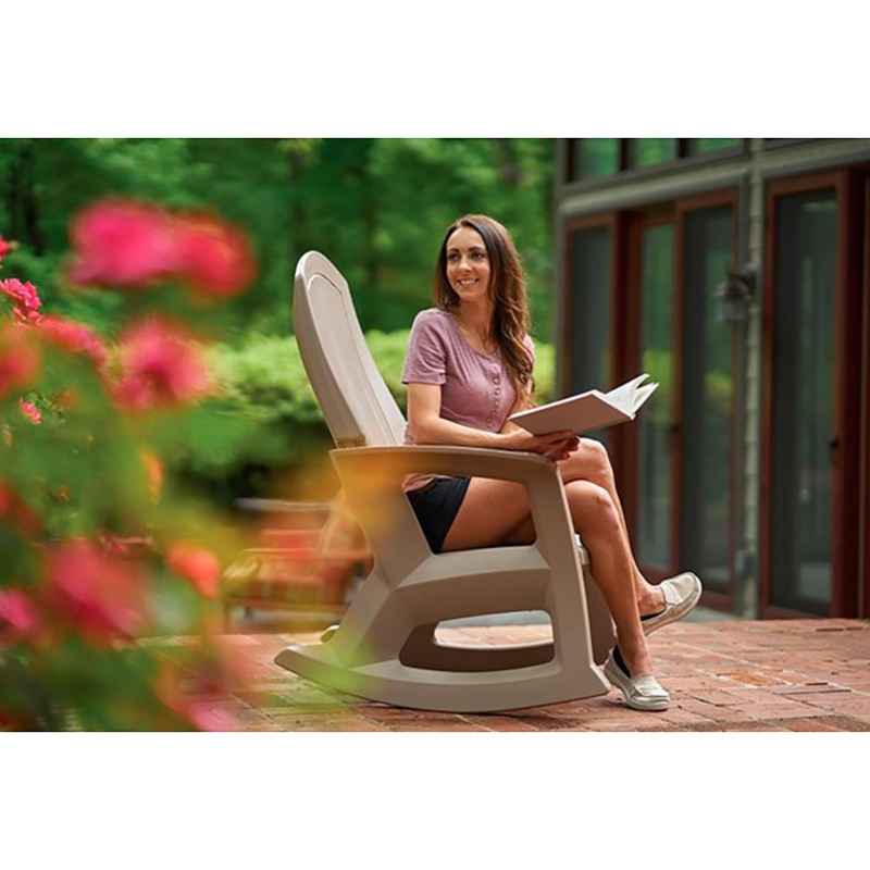 All-Weather Eco-Friendly Rockaway Rocking Chair (taupe brown)